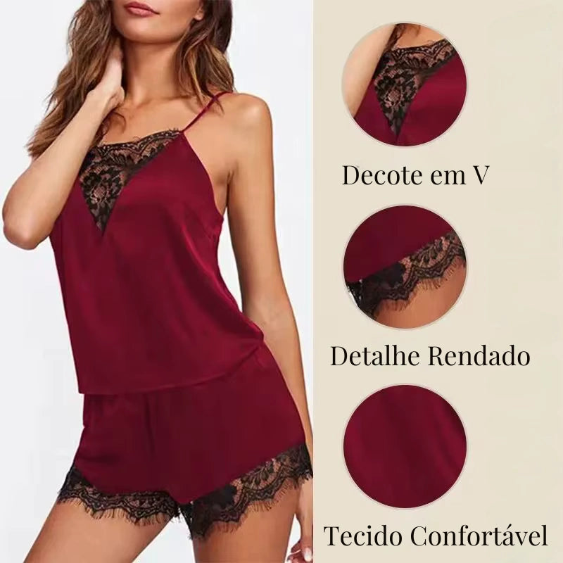 pijamas feminino, pijama de renda feminino, Pijama de renda, conjunto pijamas femininos, conjunto pijama feminino, conjunto pijama, conjunto moda íntima