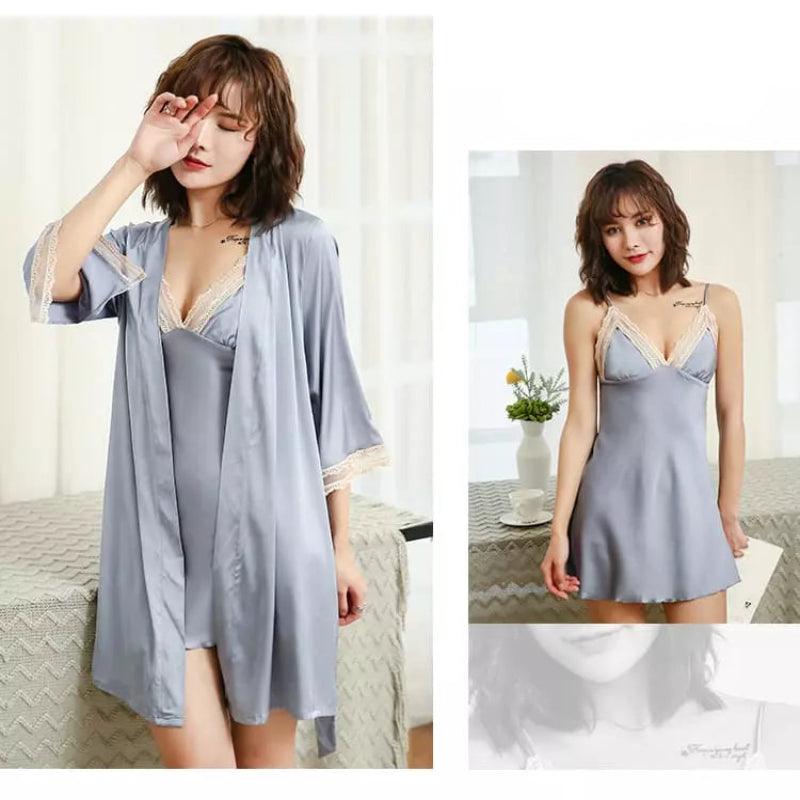 Pijama Sensual de Cetim Ribbon