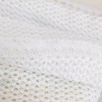 Tecido branco em renda com padrão de bolinhas, material delicado para lingerie feminina sensual