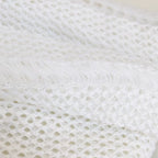 Saída de praia em crochê branca com textura mesh e franjas delicadas