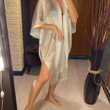 Saída de Praia Elegante Prata