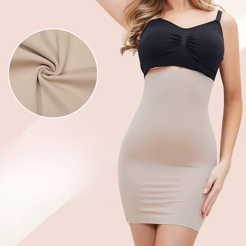 Saia modeladora cintura alta Royal Contour bege com efeito lifting e compressão abdominal