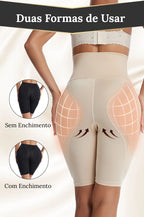 Bermuda modeladora com enchimento removível levanta bumbum 2 em 1