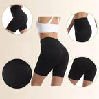 Shorts modelador multiângulo cintura alta, design anatômico preto para academia e uso diário, controle abdominal máximo.