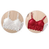 Sutiã Com Bojo de Renda Branco e Vermelho