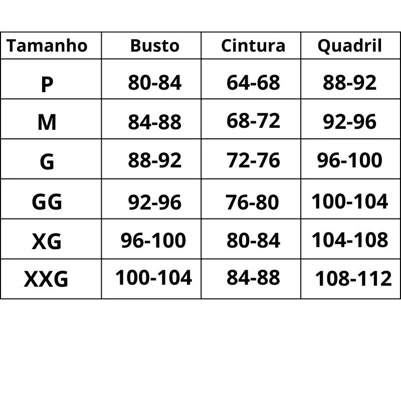 Tabela de Medias Camisola Rendada Sensual Desejo Ocultodo P ao XXG