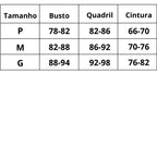 Tabela de Medidas Biquíni Canelado Ombro-Único Majestade do P ao G