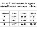 Tabela de Medidas Biquíni Elegância Cinturada do P ao G