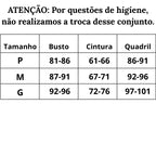 Tabela de Medidas Biquíni Elite Vazado do P ao G