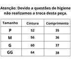 Tabela de Medidas Calcinha Modeladora Slim Fit do P ao GG