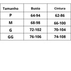 Tabela de Medidas Camisola Deusa da Paixão  do P ao GG