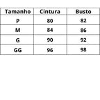 Tabela de Medidas Camisola de Cetim Luxo Noturno do P ao GG
