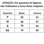 Tabela de Medidas Conjunto Feminino ELLA do P ao GG