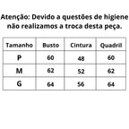 Tabela de Medidas Conjunto Lingerie Rendado Fio Dental Transformação do P ao G