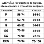 Tabela de Medidas Conjunto de Lingerie Azul Sedução do P ao GG