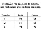 Tabela de Medidas Lingerie Diva de Luxo do P ao G
