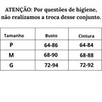 Tabela de Medidas Lingerie Elegância Sexy do P ao G 