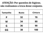 Tabela de Medidas Lingerie Momento Único do P ao GG