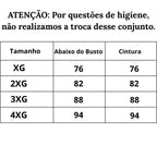Tabela de Medidas Lingerie Plus Size Poder Vermelho do XG ao 4XG
