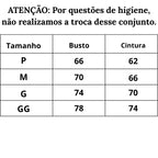 Tabela de Medidas Lingerie Sensual Rendada Scarlet do P ao GG