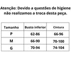 Tabela de Medidas Lingerie Sensual de Cetim Código Secreto do P ao G