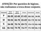 Tabela de Medidas Lingerie Sexy Rendada Sedução Elegante do P ao GG