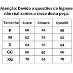 Tabela de Medidas Lingerie Sexy Rendada Toque Final do P ao XG