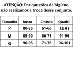 Tabela de Medidas Maiô Azul Celestial do P ao G 