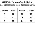 Tabela de Medidas Maiô Feminino Cavado Tropical Sunset do P ao G