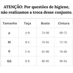 Tabela de Medidas Maiô Sofisticação do P ao GG