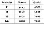 Tabela de Medidas Saia Modeladora Cintura Alta Royal Contour do P ao GG