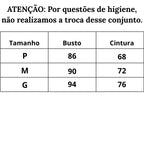 Tabela de medidas Biquíni Black Signature do P ao G