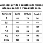 Tabela de medidas Biquíni Cintura Alta Laço Nobre do P ao XXG