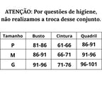 Tabela de medidas Biquíni Luxo Tropical do P ao G