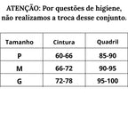 Tabela de Medidas Biquiní Tropical Fit do P ao G