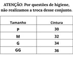 Tabela de medidas Calcinha Poder Invisível do P ao GG