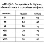 Tabela de medidas Calcinha Rendada Eterna do P ao XXG