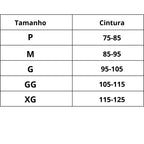 Tabela de medidas Cinta Modeladora Feminina Luxury Elegance do P ao XG