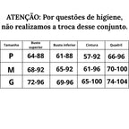 medidas para os diferentes tamanhos de busto, cintura e quadril o P o G