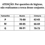 Tabela de medidas Lingerie Sedução Vermelha do P ao G 