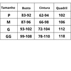 Tabela de medidas Pijama Diva Retrô do P ao GG