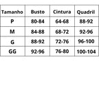 Tabela de medidas Pijama Noite Inesquecível do P ao GG