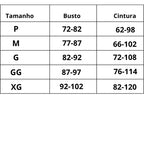 Tabela de medidas Pijama Toque de Elegância do P ao XG