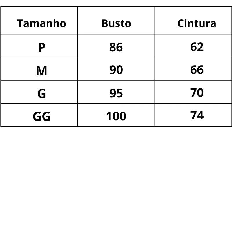 Tabela de medidas Saída de Praia Rendada Luxo Imperial do P o GG
