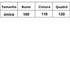 Tabela de medidas Saída de Praia em Crochê Encanto Tropical tamanho único