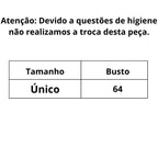 Tabela de medidas Sutiã Com Bojo de Renda Toque Suave tamanho único