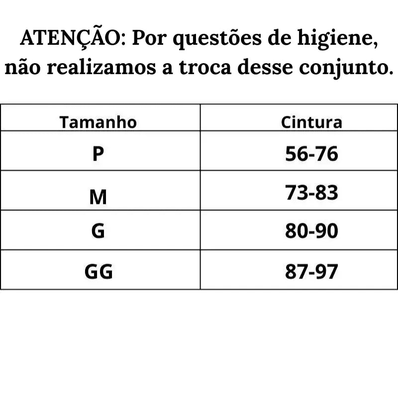  Tabela de Medidas Tanga de Renda Floral Sensuelle do P ao GG
