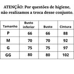 Tabela de medidas biquini Biquíni Y2K do P ao GG